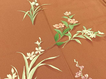 平和屋着物■訪問着　草花文　正絹　逸品　BAAY6569hj