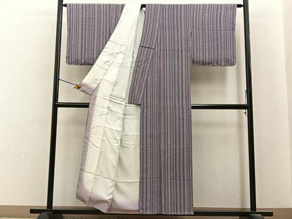 平和屋着物■上質な小紋　間道　正絹　逸品　BAAY6570hj