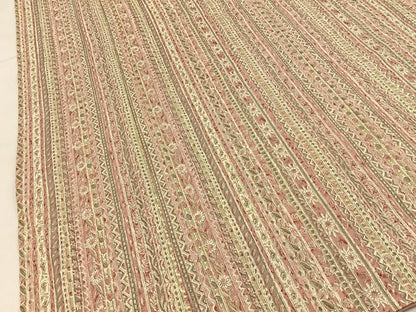 平和屋着物■上質な小紋　紬地　草花間道　正絹　逸品　BAAY6580hj