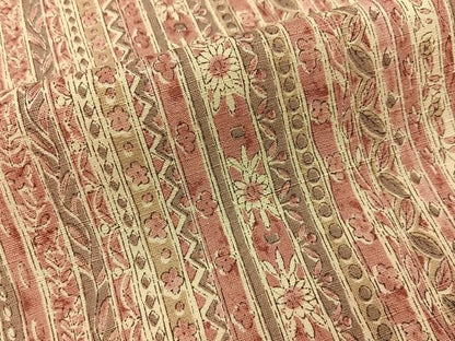 平和屋着物■上質な小紋　紬地　草花間道　正絹　逸品　BAAY6580hj