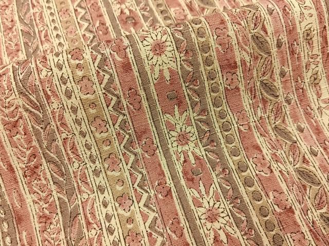 平和屋着物■上質な小紋　紬地　草花間道　正絹　逸品　BAAY6580hj