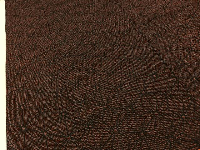 平和屋着物■上質な紬　麻の葉文様　ロング丈　正絹　逸品　BAAY6581hj