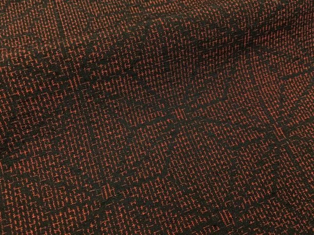 平和屋着物■上質な紬　麻の葉文様　ロング丈　正絹　逸品　BAAY6581hj