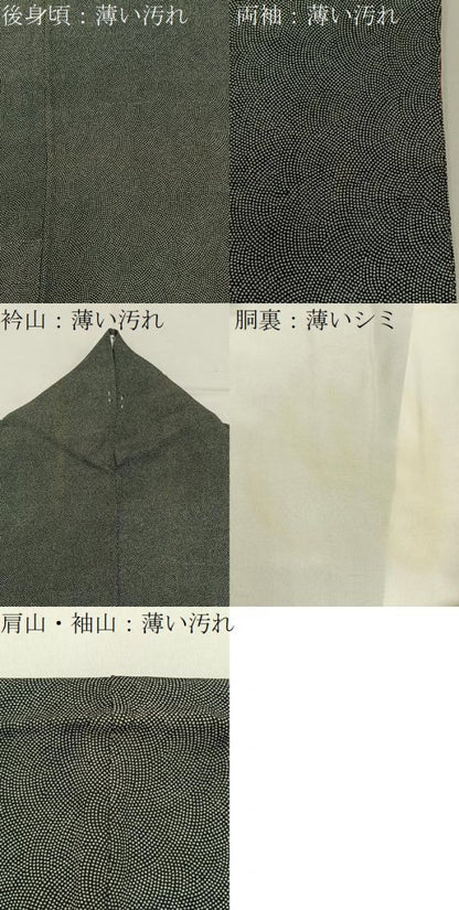 平和屋着物■江戸小紋　鮫小紋柄　黒地　正絹　逸品　BAAY6584hj