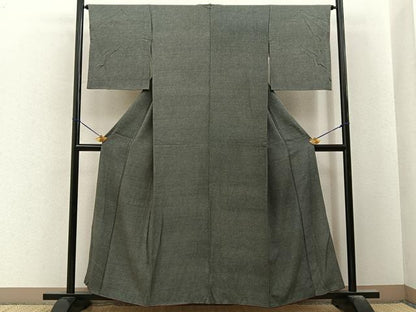 平和屋着物■江戸小紋　鮫小紋柄　黒地　正絹　逸品　BAAY6584hj