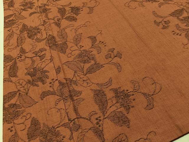 平和屋着物■上質な紬　更紗花文　正絹　逸品　BAAY6585hj