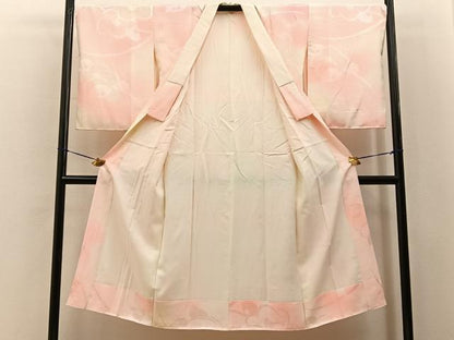 平和屋着物■長襦袢　袷　椿地紋　暈し染め　正絹　逸品　BAAY6588hj