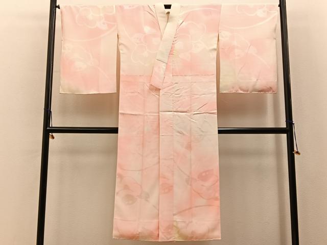 平和屋着物■長襦袢　袷　椿地紋　暈し染め　正絹　逸品　BAAY6588hj