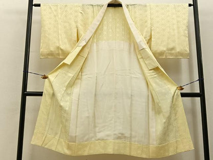 平和屋着物■長襦袢　無双仕立て　麻の葉地紋　正絹　逸品　BAAY6590hj