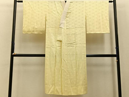 平和屋着物■長襦袢　無双仕立て　麻の葉地紋　正絹　逸品　BAAY6590hj