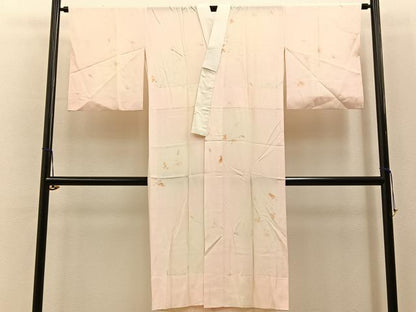 平和屋着物■長襦袢　無双仕立て　手描き　草葉文　暈し染め　正絹　逸品　BAAY6591hj
