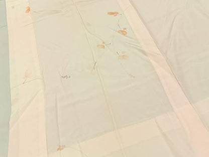 平和屋着物■長襦袢　無双仕立て　手描き　草葉文　暈し染め　正絹　逸品　BAAY6591hj