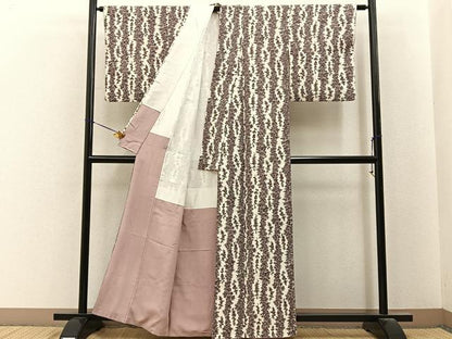 平和屋着物■上質な小紋　草花文　金彩　正絹　逸品　BAAY6602hj