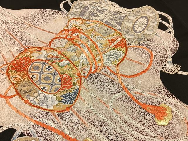 平和屋着物■豪華黒留袖　駒刺繍　鼓花文　金彩　正絹　逸品　BAAY6604hj