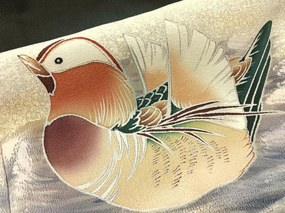 平和屋着物■豪華黒留袖　鴛鴦　金彩　正絹　逸品　BAAY6605hj