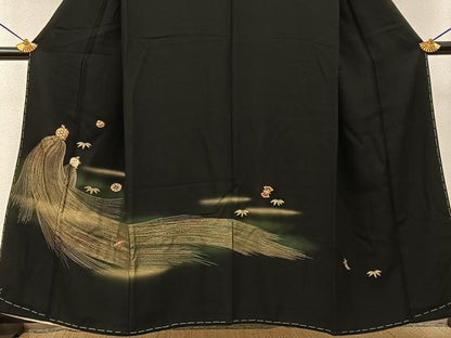 平和屋着物■豪華黒留袖　刺繍　蓑亀　暈し染め　金彩　正絹　逸品　未使用　BAAY6607hj