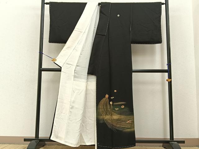 平和屋着物■豪華黒留袖　刺繍　蓑亀　暈し染め　金彩　正絹　逸品　未使用　BAAY6607hj