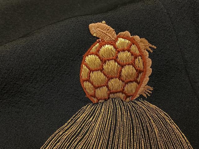 平和屋着物■豪華黒留袖　刺繍　蓑亀　暈し染め　金彩　正絹　逸品　未使用　BAAY6607hj