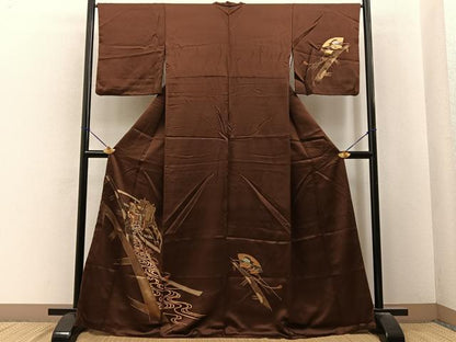 平和屋着物■訪問着　流水御所車文　金彩　正絹　逸品　BAAY6610hj