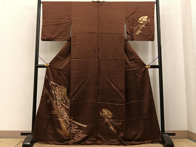 平和屋着物■訪問着　流水御所車文　金彩　正絹　逸品　BAAY6610hj