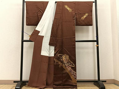 平和屋着物■訪問着　流水御所車文　金彩　正絹　逸品　BAAY6610hj