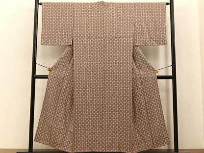 平和屋着物■上質な小紋　七宝花文　正絹　逸品　BAAY6614hj
