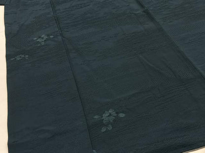 平和屋着物■男性　小紋　背抜き仕立て　草花文　正絹　逸品　BAAY6617hj