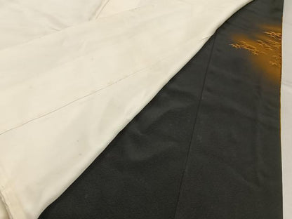 平和屋着物■豪華黒留袖　作家物　刺繍　名所風景文　金彩　正絹　逸品　BAAY6618hj