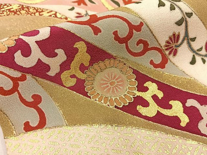平和屋着物■豪華黒留袖　鬘帯花文　金彩　正絹　逸品　BAAY6623hj