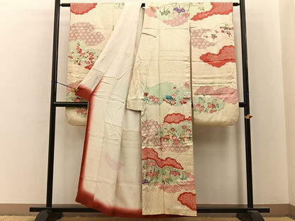 平和屋着物■豪華振袖　絞り　駒刺繍　雲取吉祥花文　金彩　正絹　逸品　BAAY6624hj