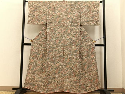 平和屋着物■上質な小紋　京名所風景文　鬼しぼ縮緬　正絹　逸品　BAAY6625hj