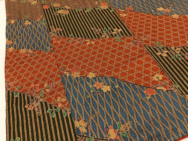 平和屋着物■日本のきもの研究家　三田村環　小紋　吉祥花文　金彩　正絹　逸品　未使用　BAAY6626hj