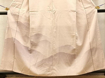 平和屋着物■訪問着　紬地　重ね山文　正絹　逸品　未使用　BAAY6630hj