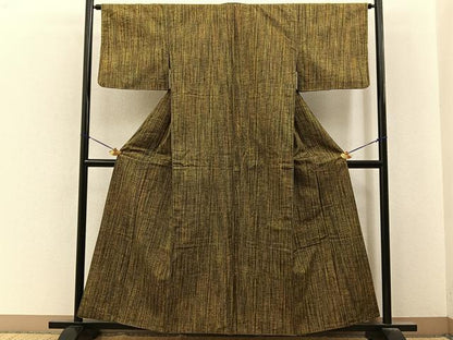 平和屋着物■上質な紬　縞　正絹　逸品　未使用　BAAY6632hj