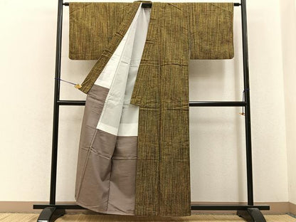 平和屋着物■上質な紬　縞　正絹　逸品　未使用　BAAY6632hj