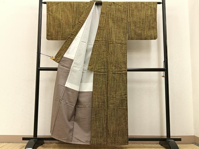 平和屋着物■上質な紬　縞　正絹　逸品　未使用　BAAY6632hj