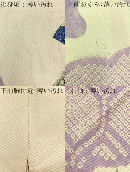 平和屋着物■訪問着　絞り　花鳥文　金銀彩　ロング丈　正絹　逸品　BAAY6638hj