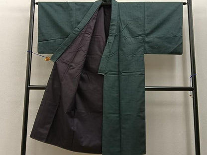 平和屋着物■男性　紬　網代織　正絹　逸品　BAAY6639hj