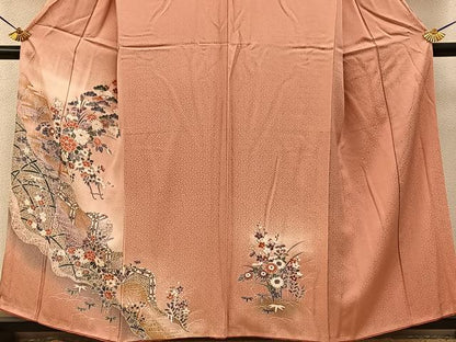 平和屋着物■訪問着　花車文　暈し染め　金銀彩　正絹　逸品　BAAY6641hj