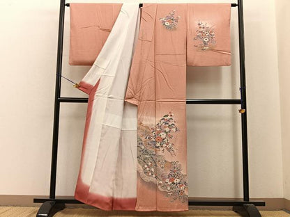 平和屋着物■訪問着　花車文　暈し染め　金銀彩　正絹　逸品　BAAY6641hj