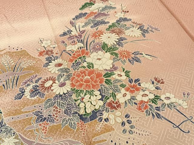 平和屋着物■訪問着　花車文　暈し染め　金銀彩　正絹　逸品　BAAY6641hj
