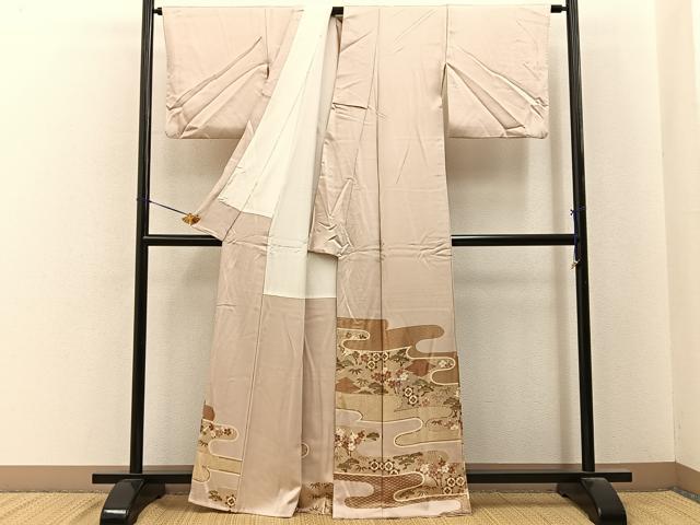平和屋着物■豪華色留袖　作家物　刺繍　松竹梅　エ霞吉祥文　金彩　正絹　逸品　BAAY6642hj