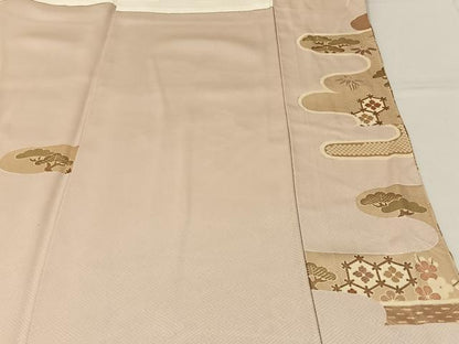 平和屋着物■豪華色留袖　作家物　刺繍　松竹梅　エ霞吉祥文　金彩　正絹　逸品　BAAY6642hj