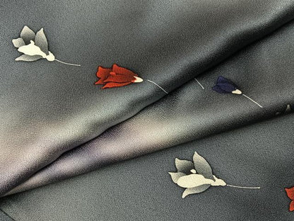 平和屋着物■上質な小紋　舞花文　暈し染め　正絹　逸品　BAAY6645hj