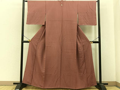 平和屋着物■上質な色無地　茶色　正絹　逸品　未使用　BAAY6646hj
