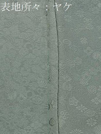 平和屋着物■上質な色無地　紋ふぶき　青磁鼠色　反端付き　正絹　逸品　BAAY6648hj