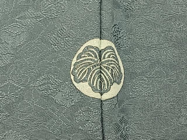 平和屋着物■上質な色無地　紋ふぶき　青磁鼠色　反端付き　正絹　逸品　BAAY6648hj