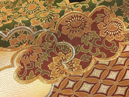 平和屋着物■豪華黒留袖　駒刺繍　雲取吉祥花文　金彩　正絹　逸品　BAAY6649hj