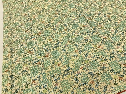 平和屋着物■上質な小紋　型染め　飛鳥蔦の葉文　鬼しぼ縮緬　正絹　逸品　BAAY6650hj