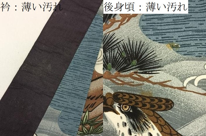 平和屋着物■男性　長襦袢　無双仕立て　鷹　BAAY6651hj